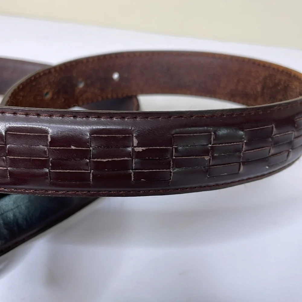 Men’s Leather Belt Brown Professional Brass Buckle 34/36
